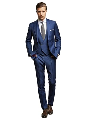 Costume 3 pièces homme Kromoc veste deux boutons ajustée sans plis pour mariage