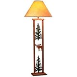 Cedar Ridge Pine Tree and Moose Rectangular Floor Lamp