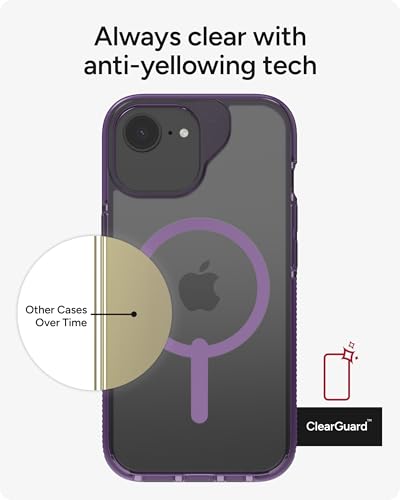 Image of ZAGG Santa Cruz Snap Case for iPhone 17e / 16e / 15 /14 / 13-13ft Drop Protection, Wireless Charging Compatible, Graphene Strength, 70% Recycled Material, Anti-Scratch, Clear, Hyacinth Purple