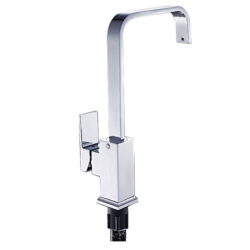 Robinet de cuisine mélangeur carré eau chaude froide évier en cuivre - 4