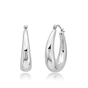 Sterling Silver Lightweight Click Top Hoop Earrings in Various Styles
