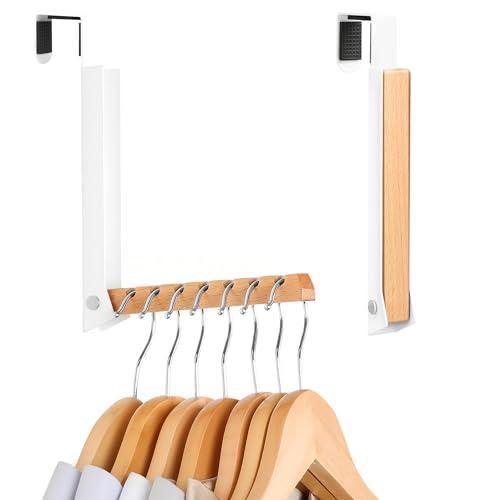 TERRA HOME Cabide de roupas sobre a porta – Rack de pendurar portátil retrátil para lavanderia para