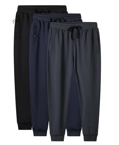 MOHEM Boys' Pull on Athletic Sweatpants Fleece Jogger Workout Pants with Zipper Pockets