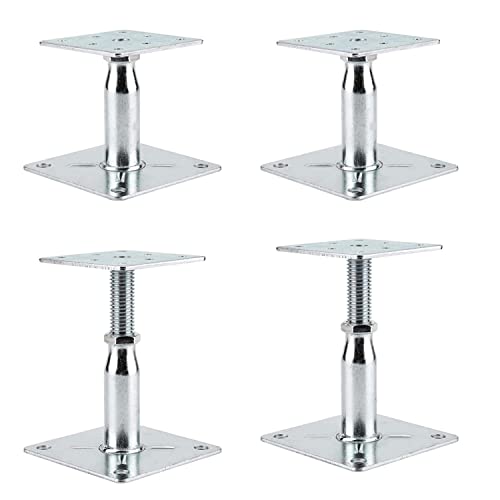 Image of 4 Pack Adjustable Support Jack for The Floor,Deck Foundation,Post Floor Joist Jacks,RV Step Stabilizer,Mini Screw Jack- Post 3.5 inch to 6 inch