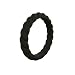 QALO Women's Stackable Silicone Ring, Jet Black, Twist, Size 5