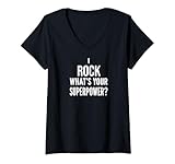 Photo Gallery donna funny cool superpower tee i rock what s your superpower maglietta con collo a v Photo Gallery donna funny cool superpower tee i rock what s your superpower maglietta con collo a v