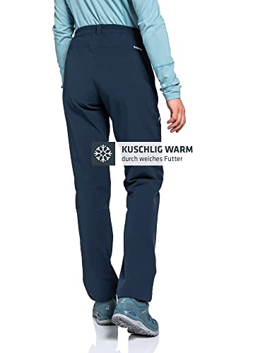 Schöffel Damen Pants Ascona Warm L, warme Wanderhose mit 4 Wege-Stretch, wasserabweisende, atmungsaktive Thermohose, navy blazer, 42