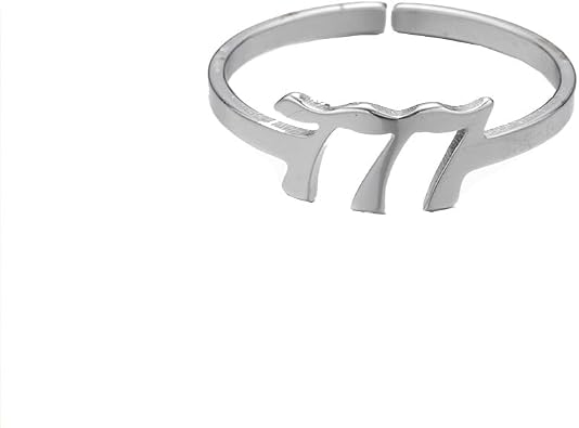 PAMTIER Adjustable Rings for Women Stainless Steel Statement Unique Angel numbers Open Ring