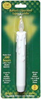 CWI Gifts Silicone Tipped LED Taper Candlestick, 7-Inch, White