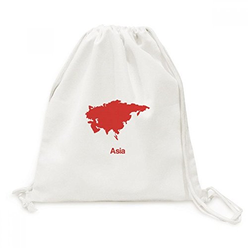 Toile Drawstring Backpack Sac à Dos Cordon Voyage Sacs Shopping Motif Rouge Asie