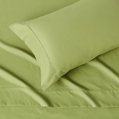 Image of Amazon Basics Lightweight Microfiber 3-Piece Bed Sheet Set, Twin XL, Oliver Light, Solid