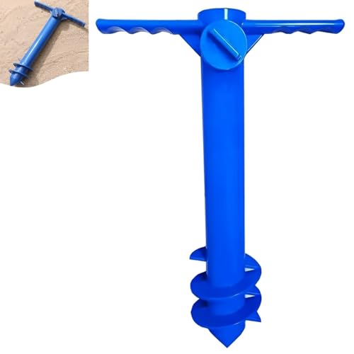 Saca Areia De Rosca Com Encaixe Âncora Para Guarda Sol ou Vara Pesca Praia Azul - AMZ