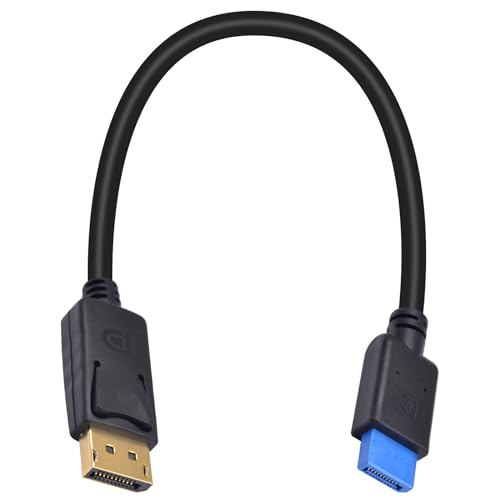 Poyiccot 1FT 4K DisplayPort Cable, DP to DP, Male-to-Male, Black, Supports 4K@144Hz, For Laptop, PC, Monitor, Industrial Devices Testing