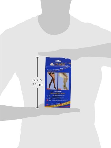Image of ITA-MED Open Toe Thigh Highs - Compression (25-35 mmHg): H-306(O)(3), Pack of 3, Large, Beige