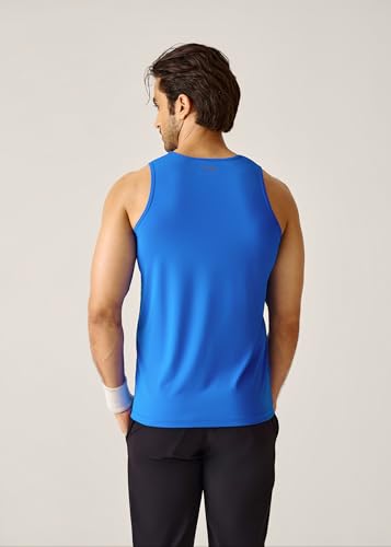 Image of STRCH Men's ActiveCore Tank Top | Regular Fit Sleeveless Activewear Vest | Crew Neck Workout Tank for Gym, Running, Training & Fitness | UV Protection & Anti-Odour | Electric Blue