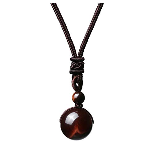 Image of Jovivi Healing Crystals Necklace Natural Tiger Eye Amethyst Lucky Blessing Protection Chakra Beads Stone Pendant for Women Men Adjustable, 18-26 inches, Stone Nylon, No Gemstone