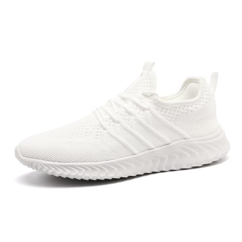 XKOWUO Womens Tennis Shoes Casual Fashion Sneakers Comfortable Non Slip Sports Walking Gym Workout Athletic Running Shoes White 8