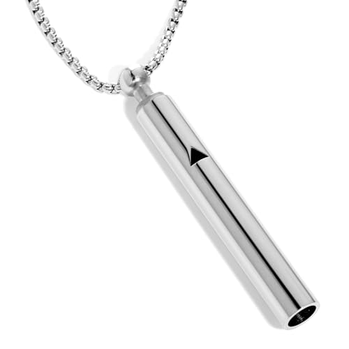 Mindfulness Breathing Necklace Anxiety Breathe Easy Stress Relief Pendant Stainless Steel Promote Calm, Mindfulness and Relaxation for Women Men