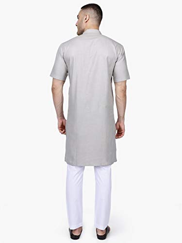 Image of Rajubhai Hargovindas Men's Premium Cotton Half Sleeve Solid Kurta
