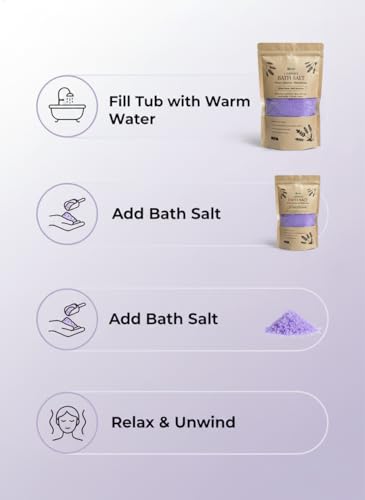 Image of Lavender Bath Salt - 1kg Bulk Pack | Pure Epsom & Sea Salt with Lavender Essential Oil | Stress Relief & Muscle Recovery Soak | Natural Aromatherapy for Better Sleep & Soft Skin | Ideal for Foot & Body Spa