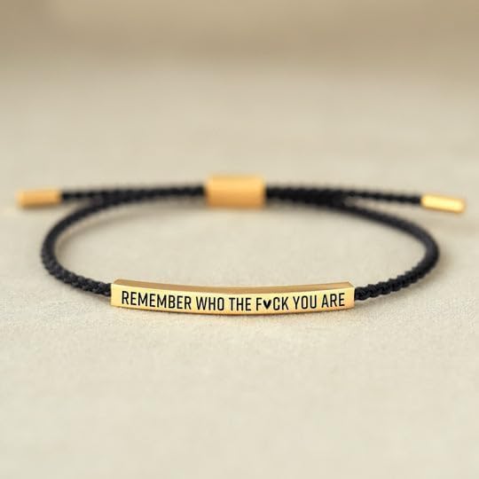 Image of Angyape Remember Who The F You Are Tube Bracelet For Women Men, 18k Gold Handmade Trendy Charms Adjustable Stainless Steel inspirational Bangle Bracelet for Teen Girls Cool Jewelry Gifts