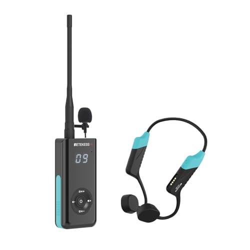 Retekess TT120 Swim Coach Communicator, IP68 Waterproof Swimming Headphones, Bone Conduction, 120M, Wireless Underwater Communication Unit for Swimming Coaching (1 Transmitter 1 Receiver)