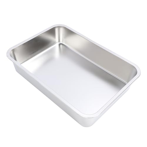 Caja de arena para gatos acero inoxidable 50x35x10 cm miniatura 4
