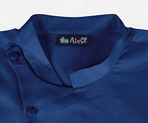Pyjama indien Kurta bleu marine Atasi la robe traditionnelle ethnique d'exception - 7