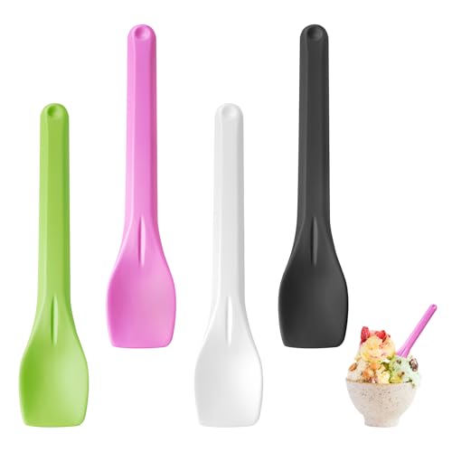 100 Stück Eisportionierer, biologisch abbaubare Dessertportionierer, wiederverwendbares Portionierer-Set, Hygienische Einzelverpackung für Eis, Joghurt, Kuchen, Cafés, Partys, Kindergeburtstage