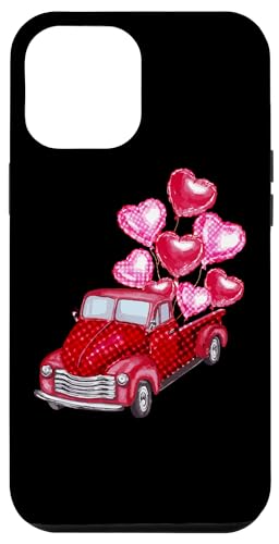 Carcasa para iPhone 13 Pro Max Buffalo Red Plaid Hearts Truck San Valentín
