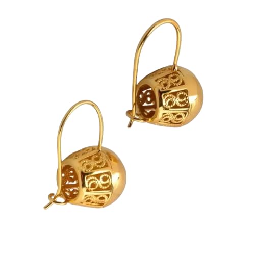 Boucles d'oreilles éthiopiennes en boule de couleur or, idée cadeau femme