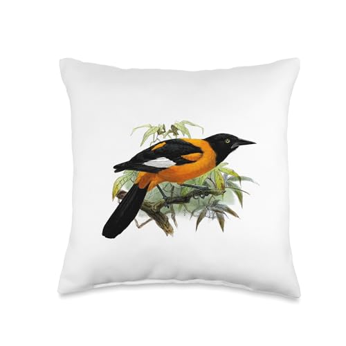 Vintage Oriole bird common in Baltimore Maryland Throw Pillow