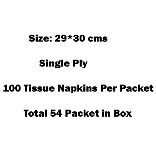 Image of Softouch Tissue Paper Napkin 54 Packets | 100 Pcs per Packet | Size 29 x 30 cms | Total 5400 Napkins | Soft & Absorbent