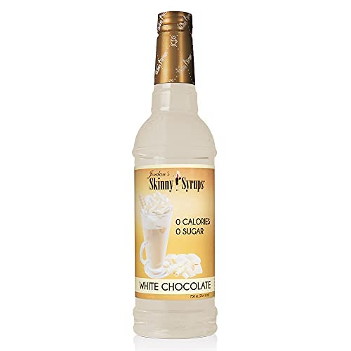 Jordan's Skinny Syrups Mixes Sugar Free White Chocolate Syrup | Zero Calories, Zero Sugar, Zero Carbs | For Coffee, Tea, Lattes | 1 Bottle (750 mL)
