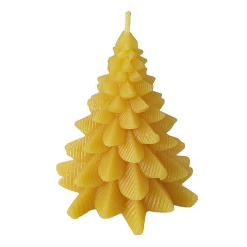 Bienenwachskerze - Tannenbaum Kerze 8 cm aus 100% reinem Bienenwachs -...