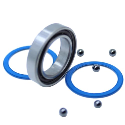 DUKUTS 6802-2RS Hybrid Ceramic Bearing 15x24x5 mm ABEC-1 (1 PC) Bicycle Bottom Brackets Spares 6802RS Si3N4 Ball Bearings