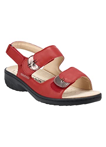 Mephisto - Sandalia GETHA plateada, escarlata roja, 40 EU