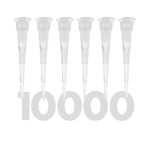Kashi Scientific 10uL Universal Non-Filter Pipette Tips, Sterile Low Binding Pipet Tips with Clear Graduation, DNase/RNase Free [10uL, 10,000pcs]