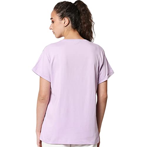 Image of Bewakoof Women's Graphic Printed 100% Cotton T-Shirt - Boyfriend Fit, Round Neck, Half Sleeve