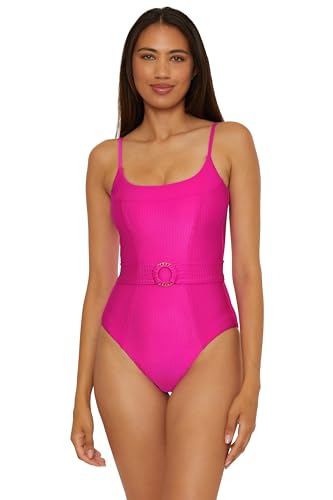 BECCA Women's Monte Carlo One Piece Swimsuit, Square Neck, Adjustable, Bathing Suits
