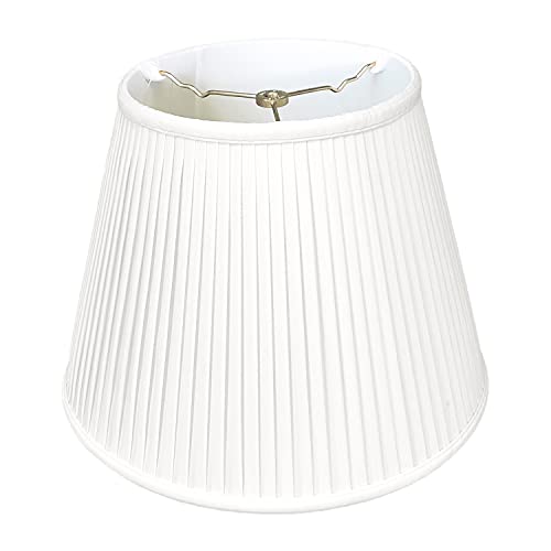 60% Off Discount Royal Designs"Deep Empire Side Pleated Basic Lamp Shade, White, 9"" x 14"" x 10.5""" (BS-729-14WH)