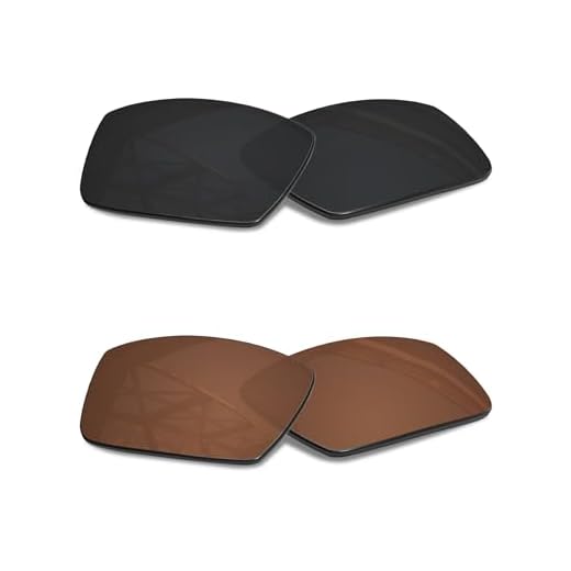 SmartVLT Lentes de substituição masculinas Stealth preto e marrom âmbar para óculos de sol Oakley Crankshaft OO9239