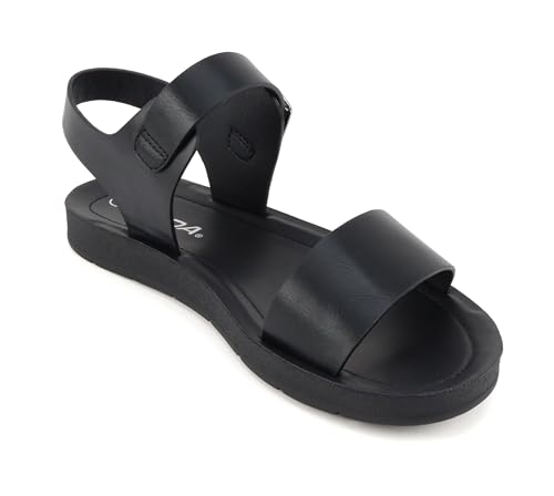 Image of Soda PLENTY ~ Women's Strappy Ankle Wrap Buckle Fashion Flat Sandals | Casual Sandals