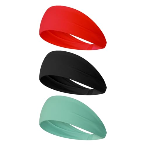 OUDQFCJ 3er Pack Cinta para el Pelo Hombre y Mujer, Diadema Deportiva Antideslizante, Cinta Pelo Deporte Hombre Elástica, Headband para Ciclismo, Fitness, Tenis, Running, Yoga