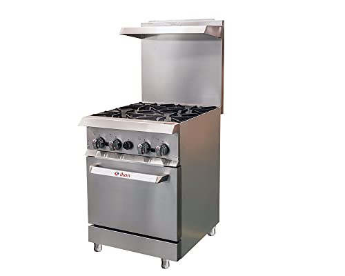 Ikon Ir-4-24 23.9' 4 Burner Commercial Gas Range Stove With One Static Oven #TOP23