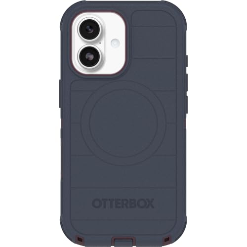 Image of OtterBox iPhone 17 (Only) - Defender Series Case - Indigo Tulip (Blue & Purple) - Snaps on MagSafe - Tough - Rugged & Durable