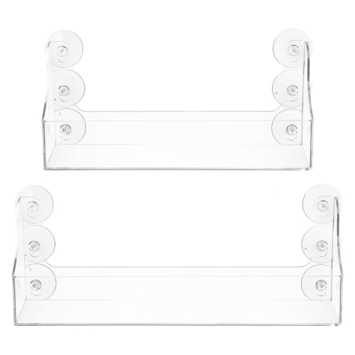 Estante de acrílico transparente para baño y vitrinas con ventosa potente