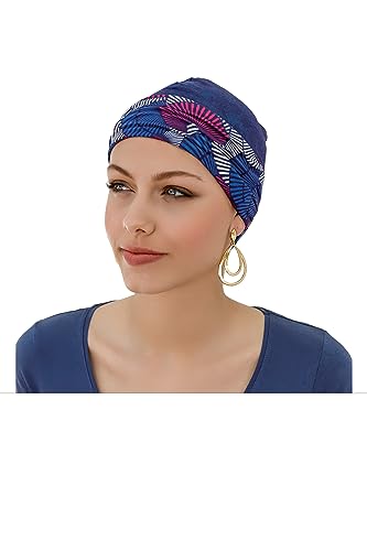 Turban réversible fashy bleu ultra doux contre les cheveux abîmés