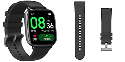 FITVII FT26 Fitness Tracker (Black) and Extra Black Watch Band