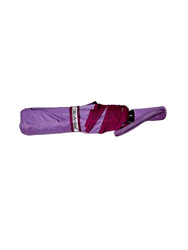Image of Motherland Luxurious Heavy Duty Three Fold Ladies Umbrellas 23x8 Inches Auto MS LOC for All Season with Multi Colour (Voilet - Red)